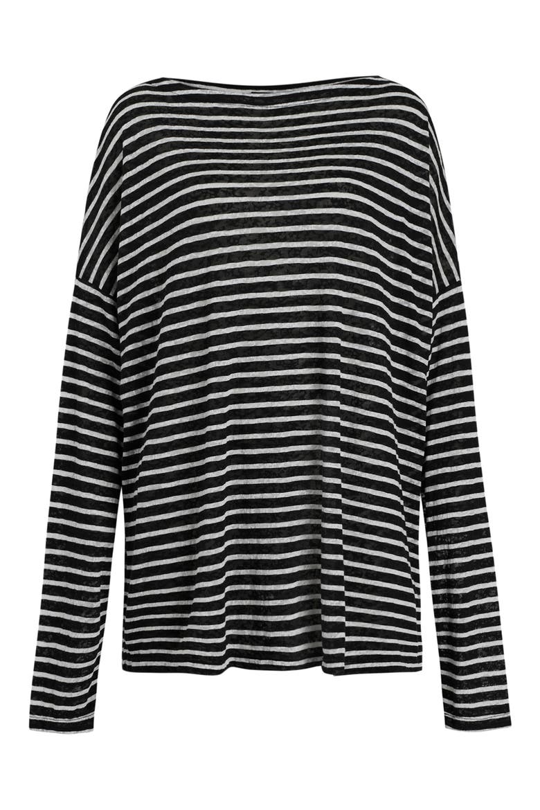 Rita Stripe Top, Main, color, BLACK/CHALK