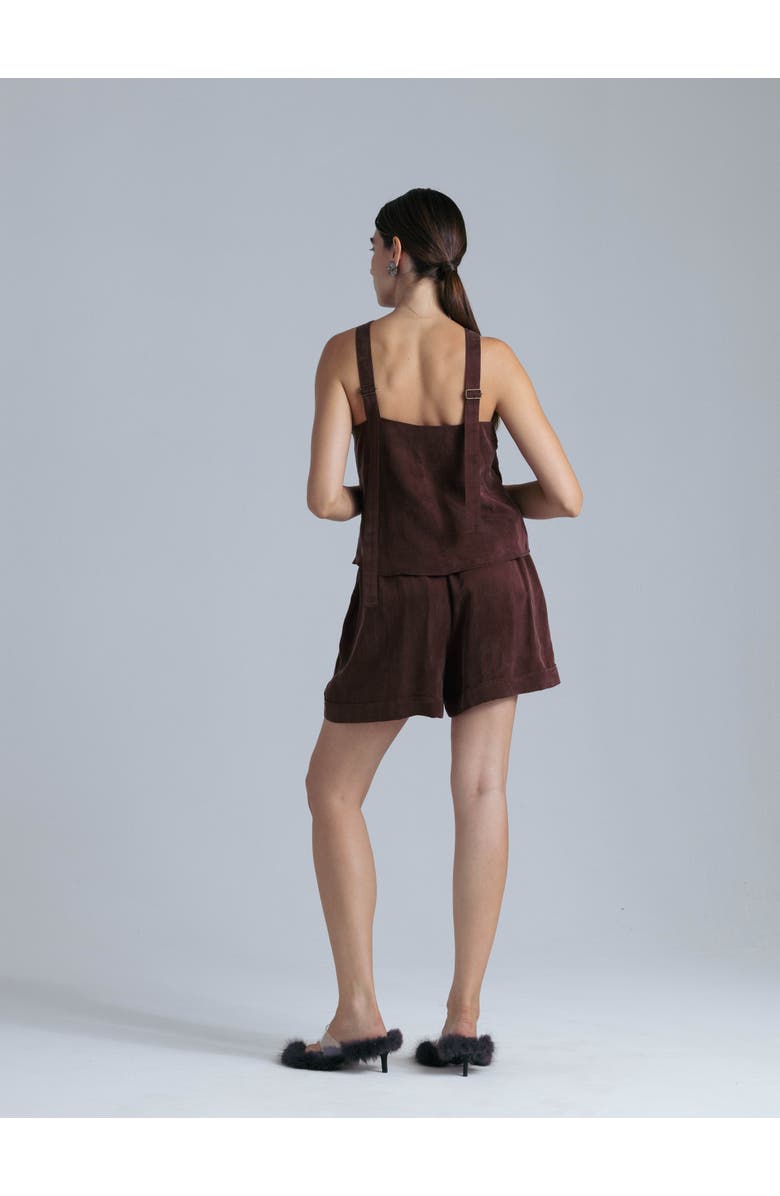 Alas High Waisted Cupro Shorts, Alternate, color, Rust