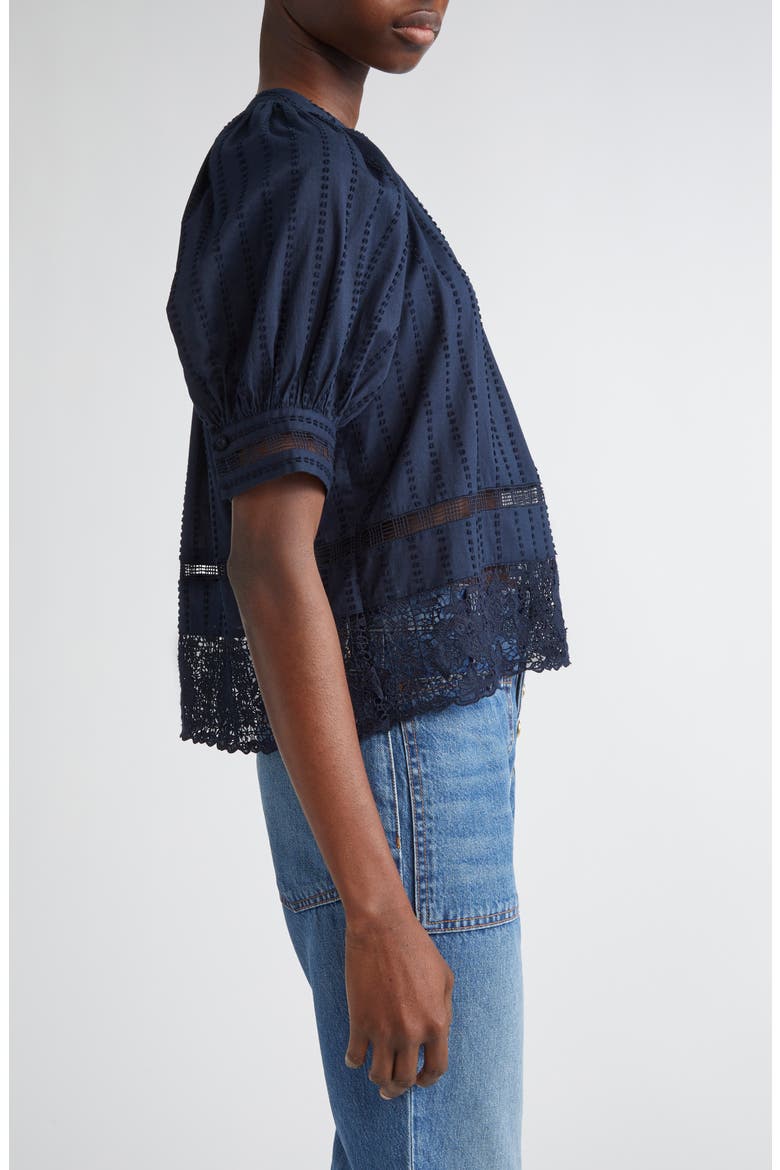 Faye Puff Sleeve Top, Alternate, color, MIDNIGHT