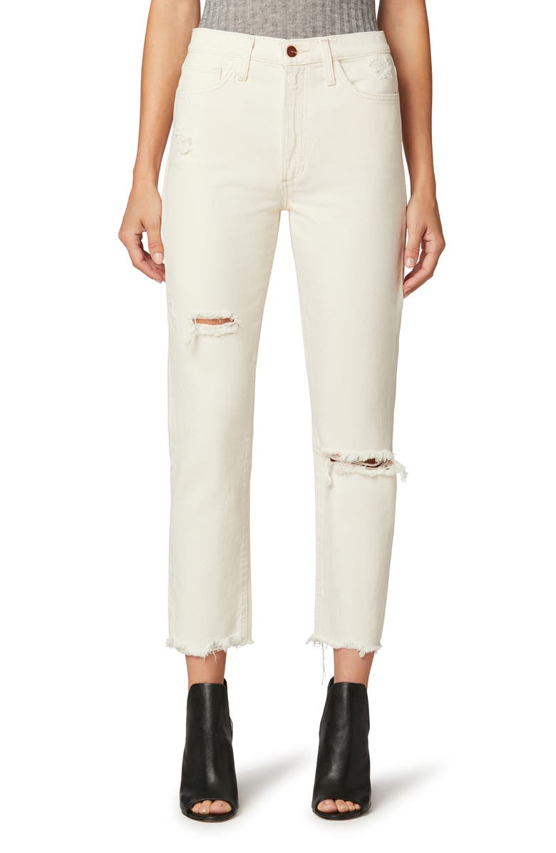 Joe's The Honor Ripped High Waist Ankle Straight Leg Jeans, Main, color, 