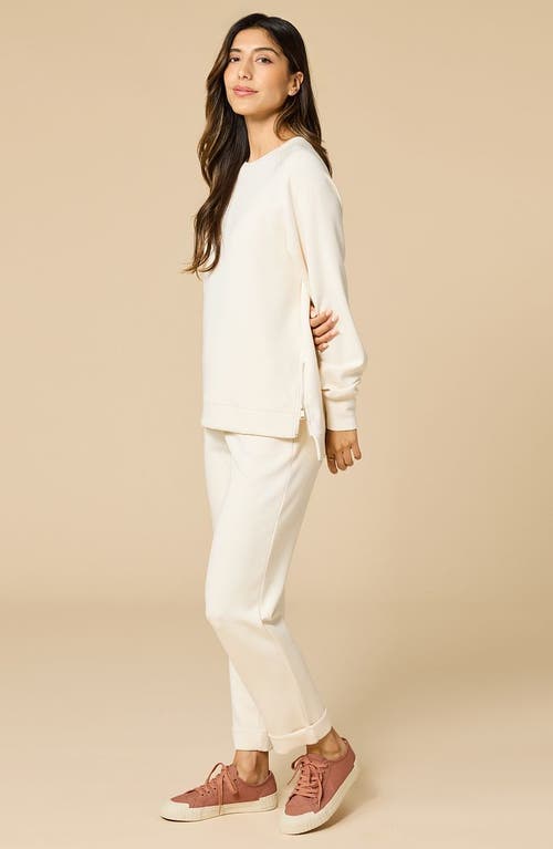 Softies Athleisure Crewneck And Crop Pant Set In White