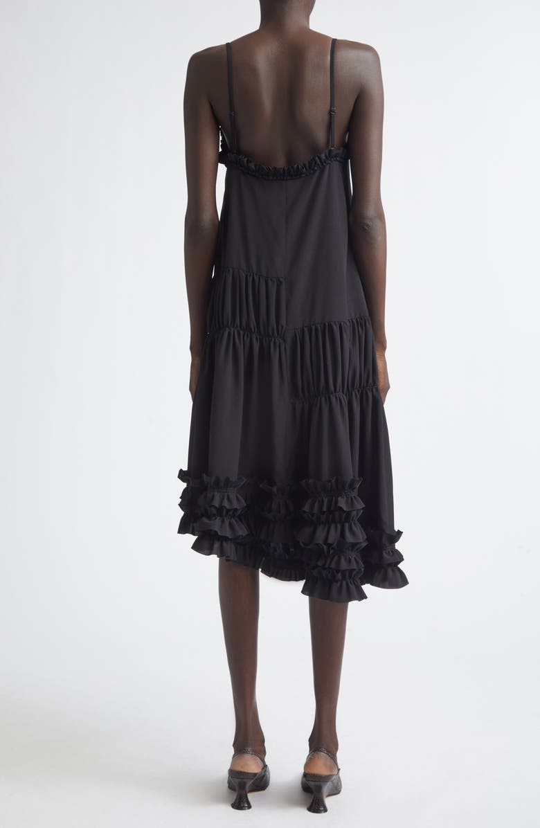 Dries Van Noten Crystal Embellished Draped Cape Dress, Alternate, color, Black
