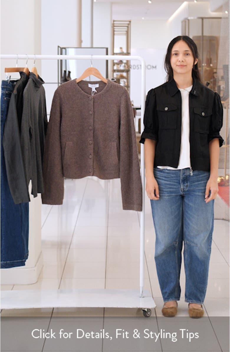 Fuzzy Rib Wool & Alpaca Blend Cardigan, sales video thumbnail