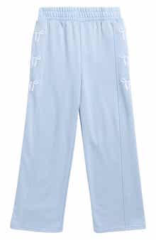 PINK ROSE Kids' Bow Embroidered Wide Leg Pants