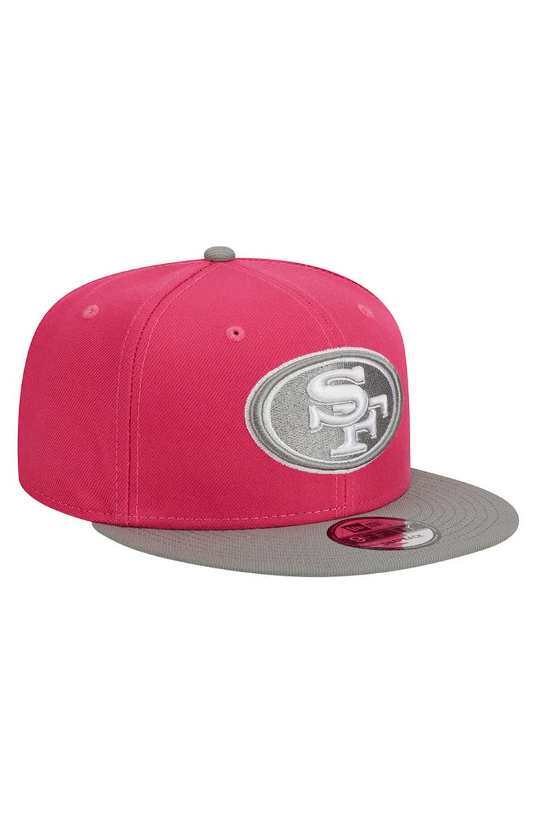 New Era Men's New Era Pink/Gray San Francisco 49ers 2-Tone Color Pack 9FIFTY Snapback Hat, Alternate, color, 