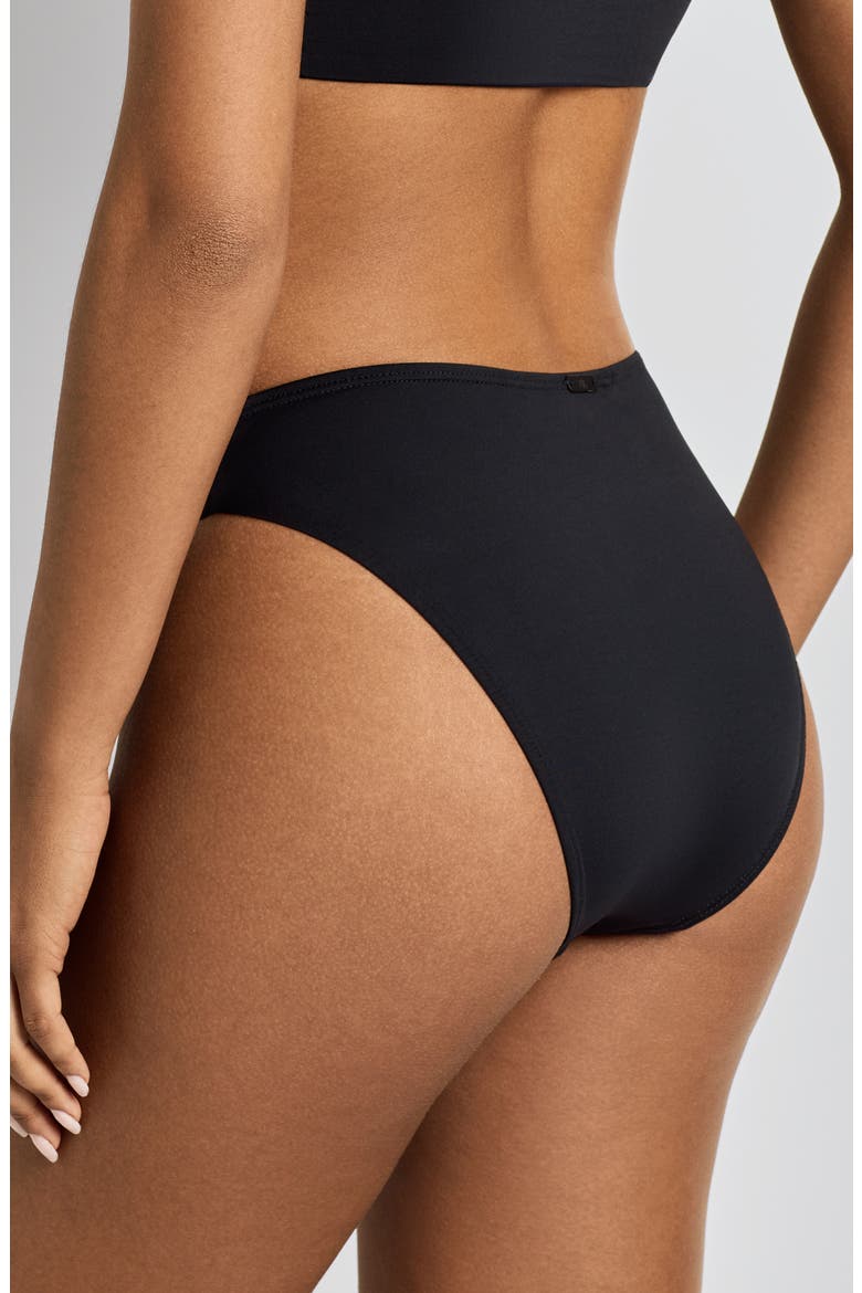 High Leg Bikini Bottoms, Alternate, color, BLACK