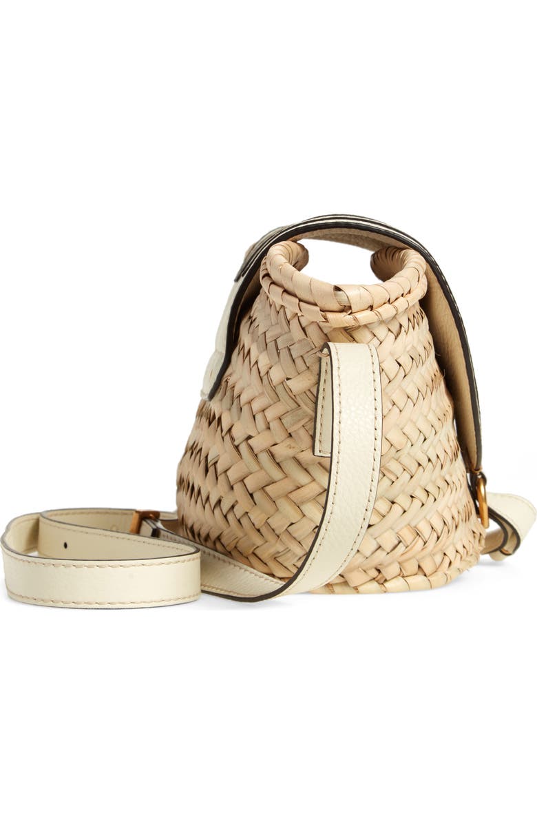 Chloé Small Marcie Leather & Raffia Tote, Alternate, color,