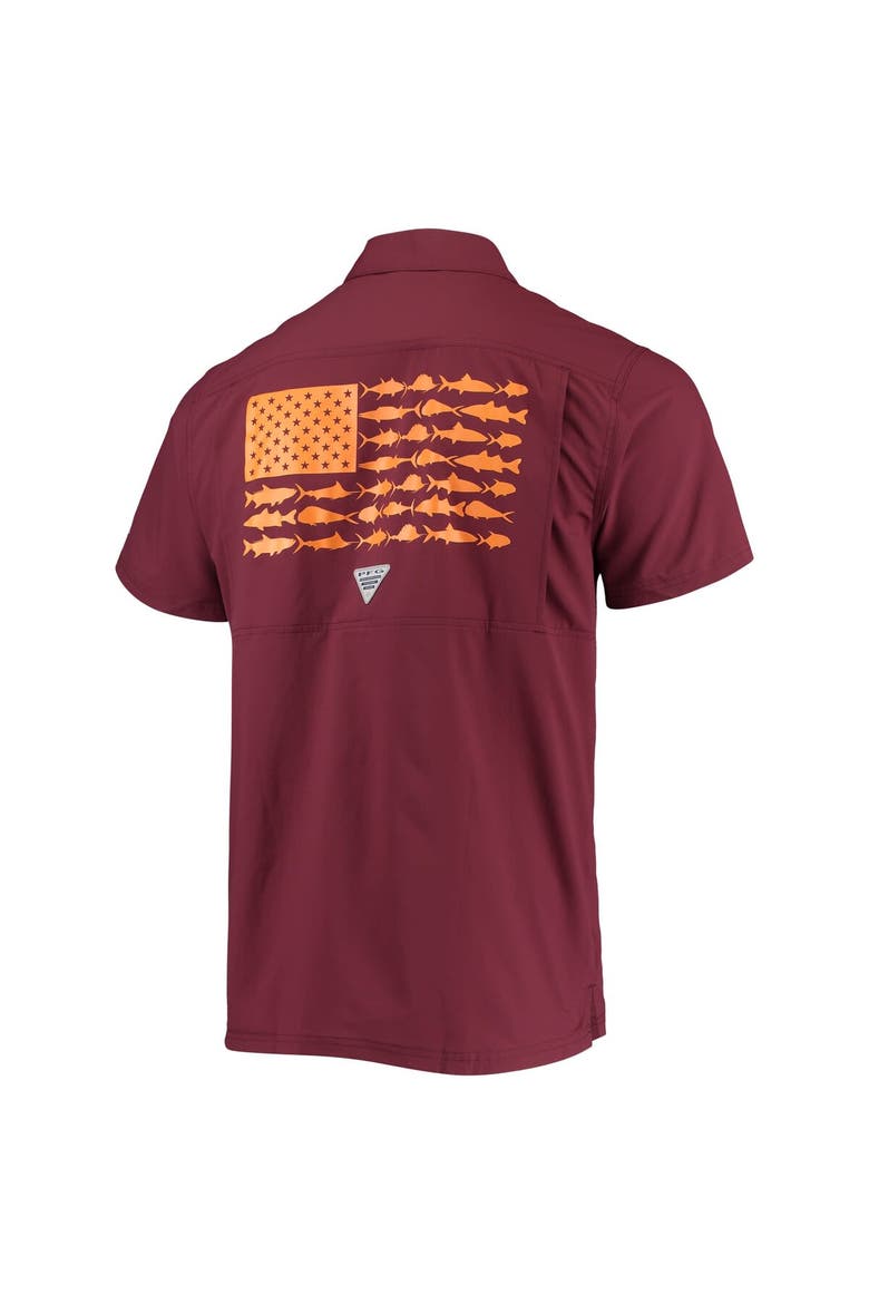 Men's Columbia PFG Maroon Virginia Tech Hokies Slack Tide Camp Button-Up Shirt, Alternate, color, Maroon