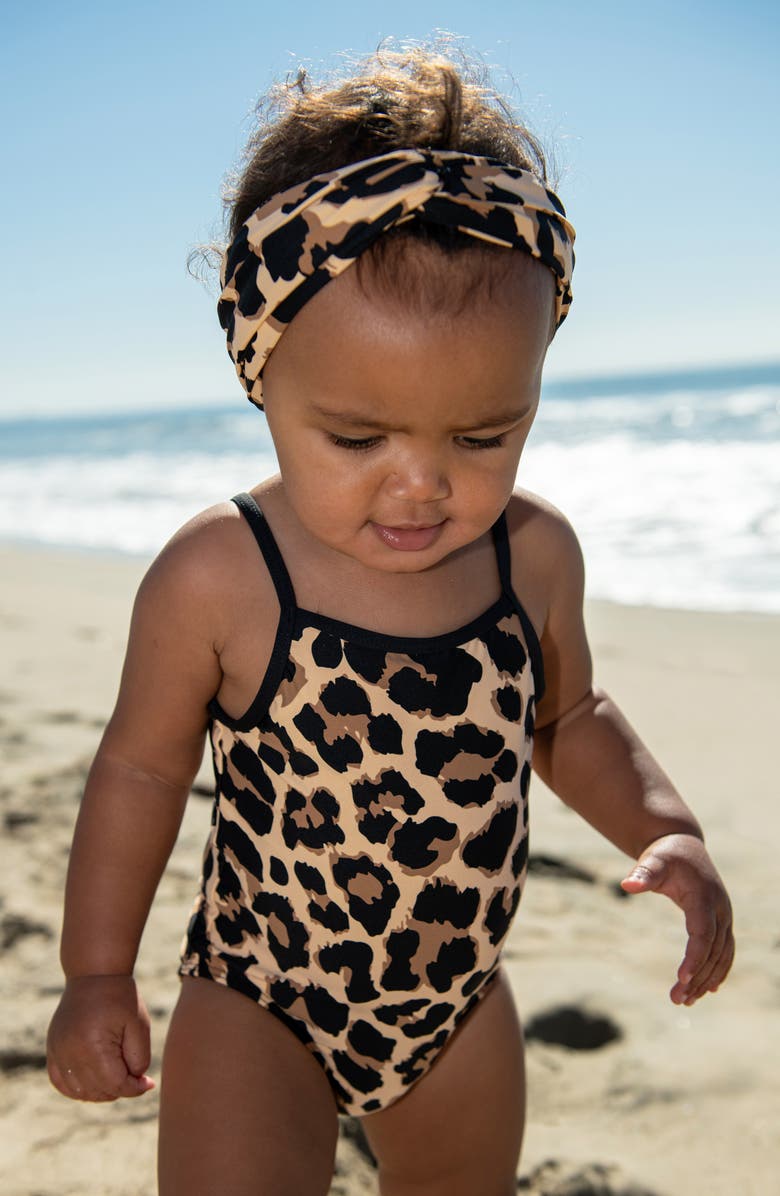 La Blanca Kids' Running Wild Leopard Print One-Piece Swimsuit, Alternate, color, 
