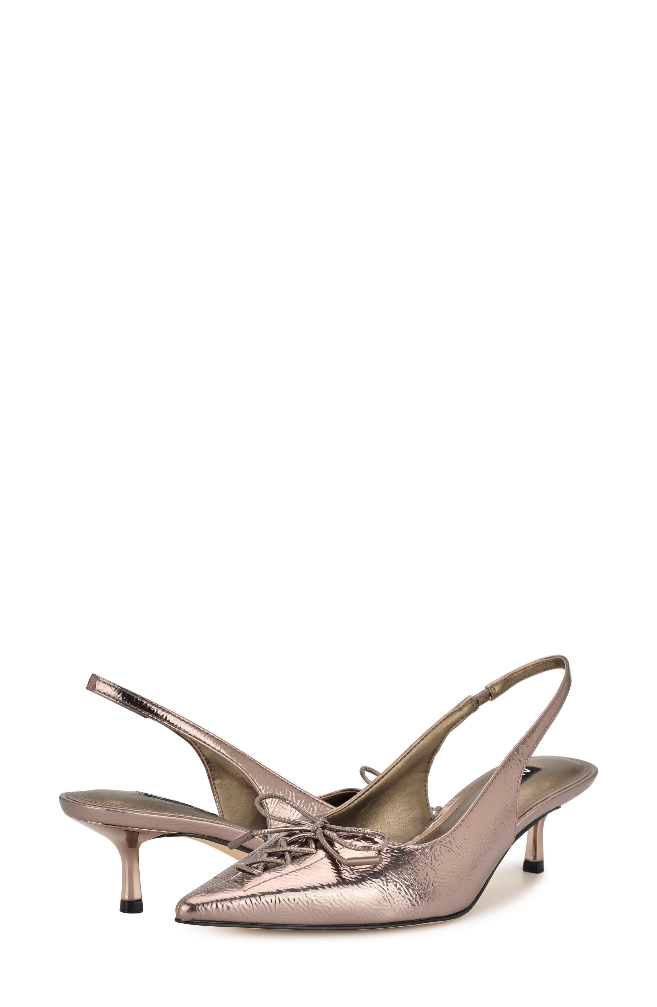 Nine West Anora Slingback Pointed Toe Pump, Alternate, color, Bronze