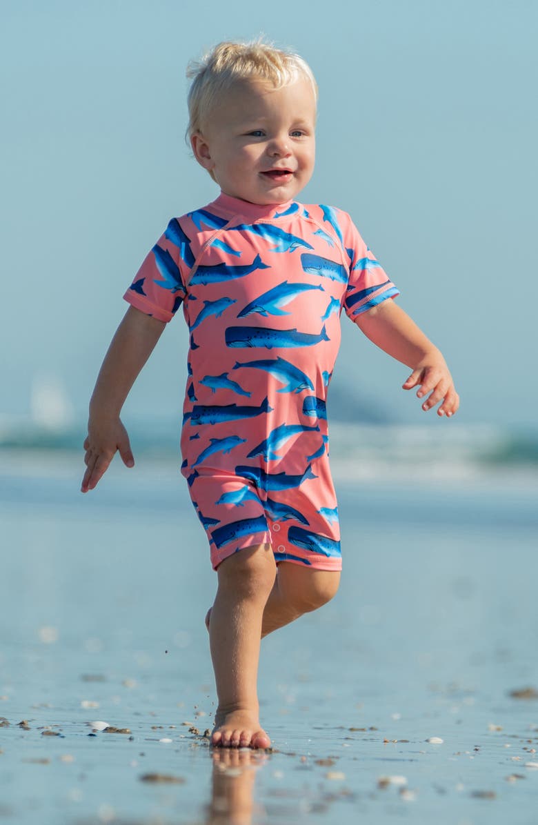 Snapper Rock Whale Tail One-Piece Rashguard Swimsuit, Alternate, color, 