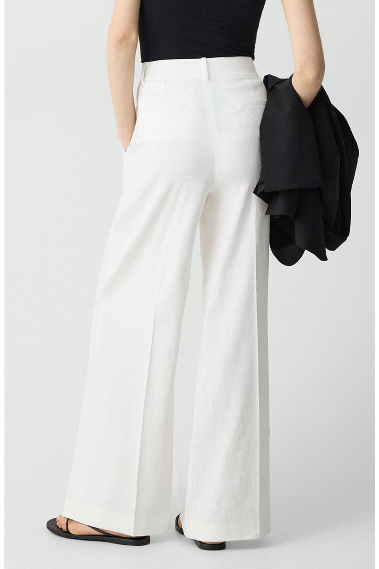 Linen Blend Wide Leg Pants, Alternate, color, WHITE