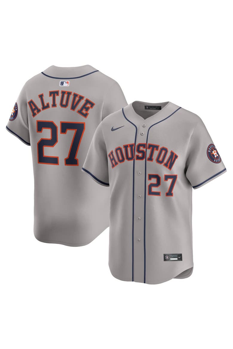 Men's Nike Jose Altuve Gray Houston Astros Road Limited Player Jersey, Main, color, Gray