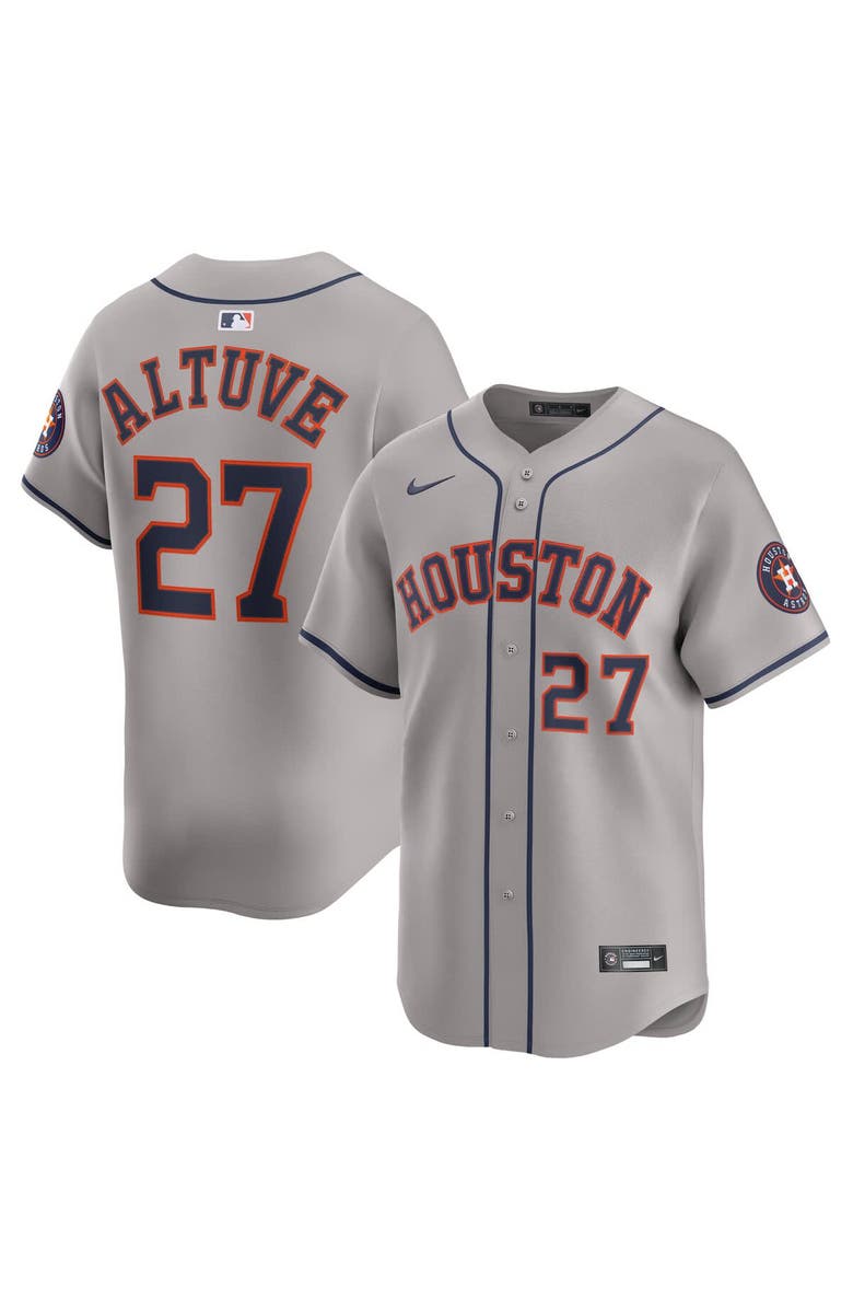 Nike Men's Nike Jose Altuve Gray Houston Astros Road Limited Player Jersey, Main, color, Gray