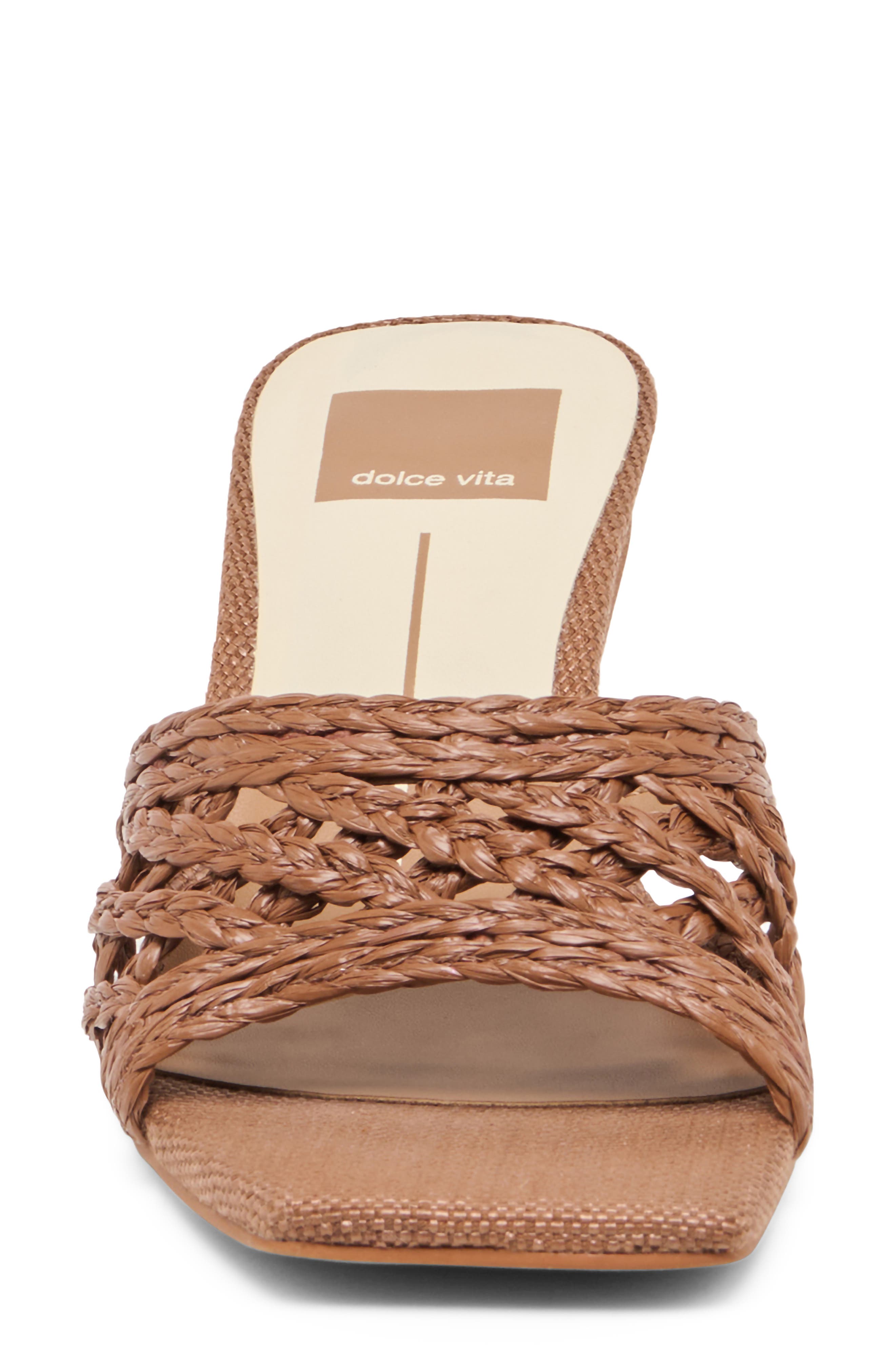 Dolce Vita Bowen Sandal, Alternate, color, Cognac Raffia