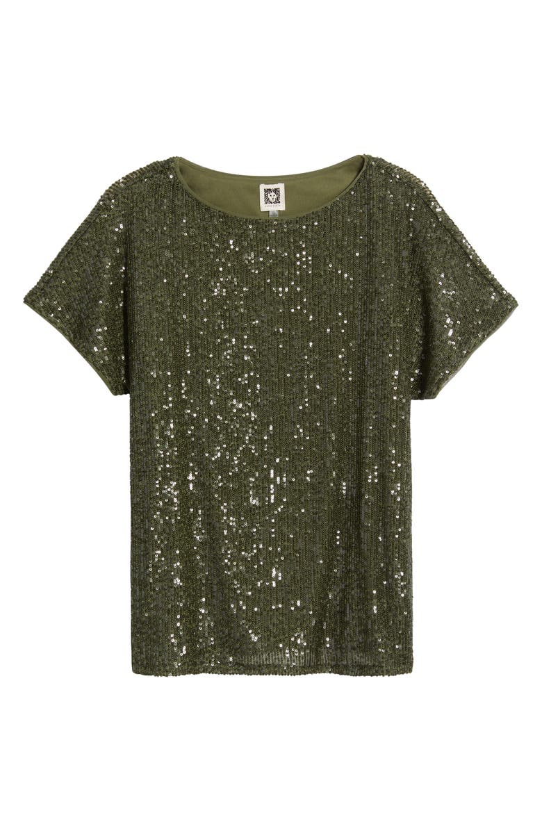 Anne Klein Sequin Mesh Top, Alternate, color,
