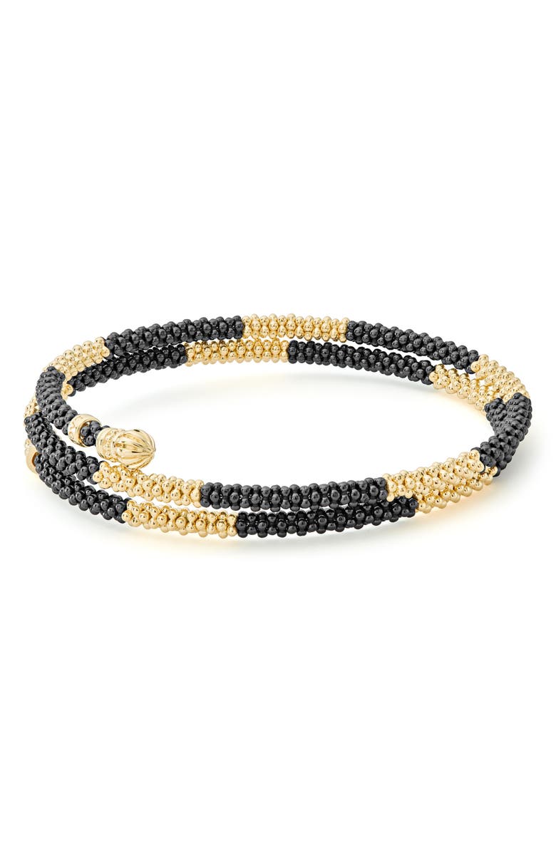 LAGOS Gold & Black Caviar Coil Bracelet, Alternate, color, 