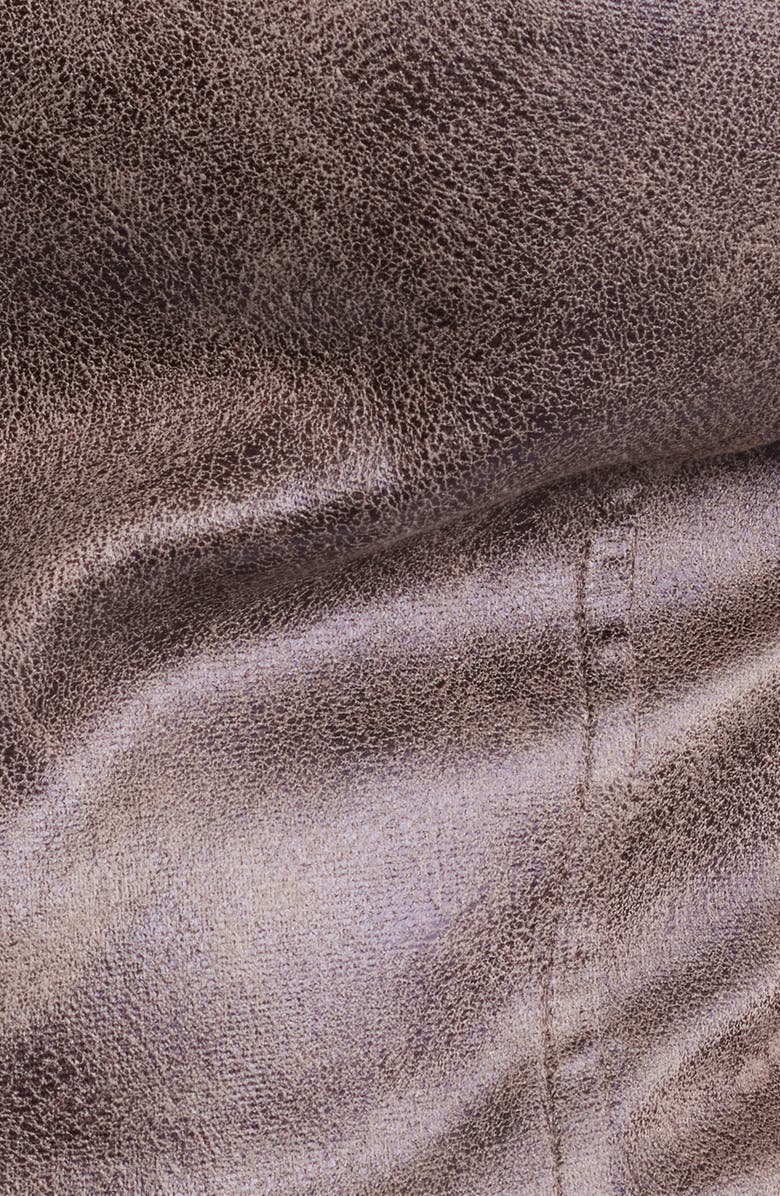 LIONESS Bella Faux Leather Moto Jacket, Alternate, color, Chocolate