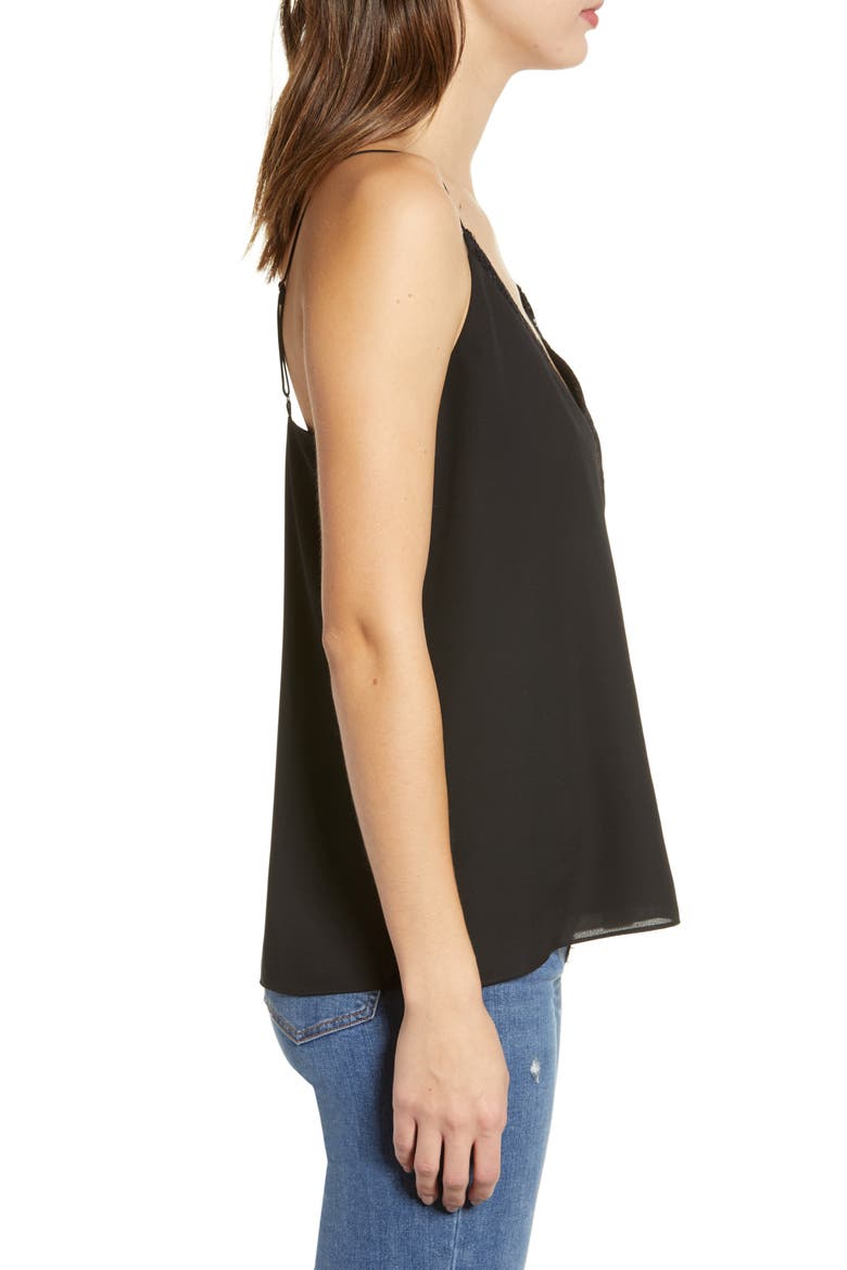 Lace Trim Camisole Top, Alternate, color, BLACK