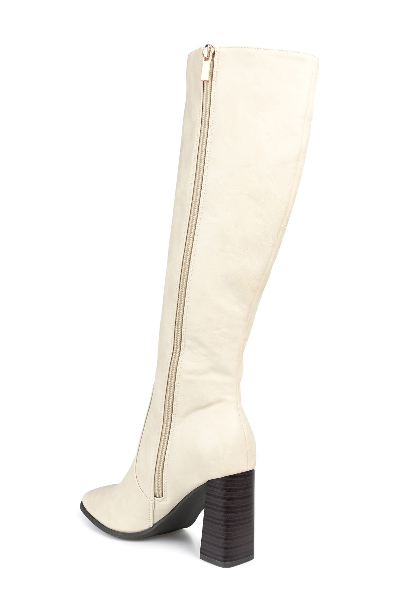 Journee Collection Karima Vegan Leather Tall Boot, Alternate, color, Off White