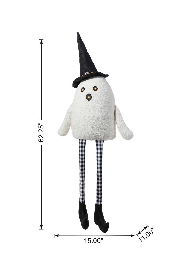 5ft Halloween Lighted Fabric Ghost Shelf Sitter, Alternate, color, White