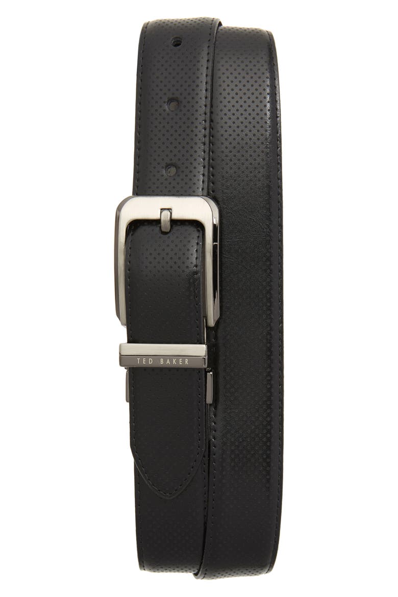 Hock Reversible Leather Belt, Main, color, BLACK