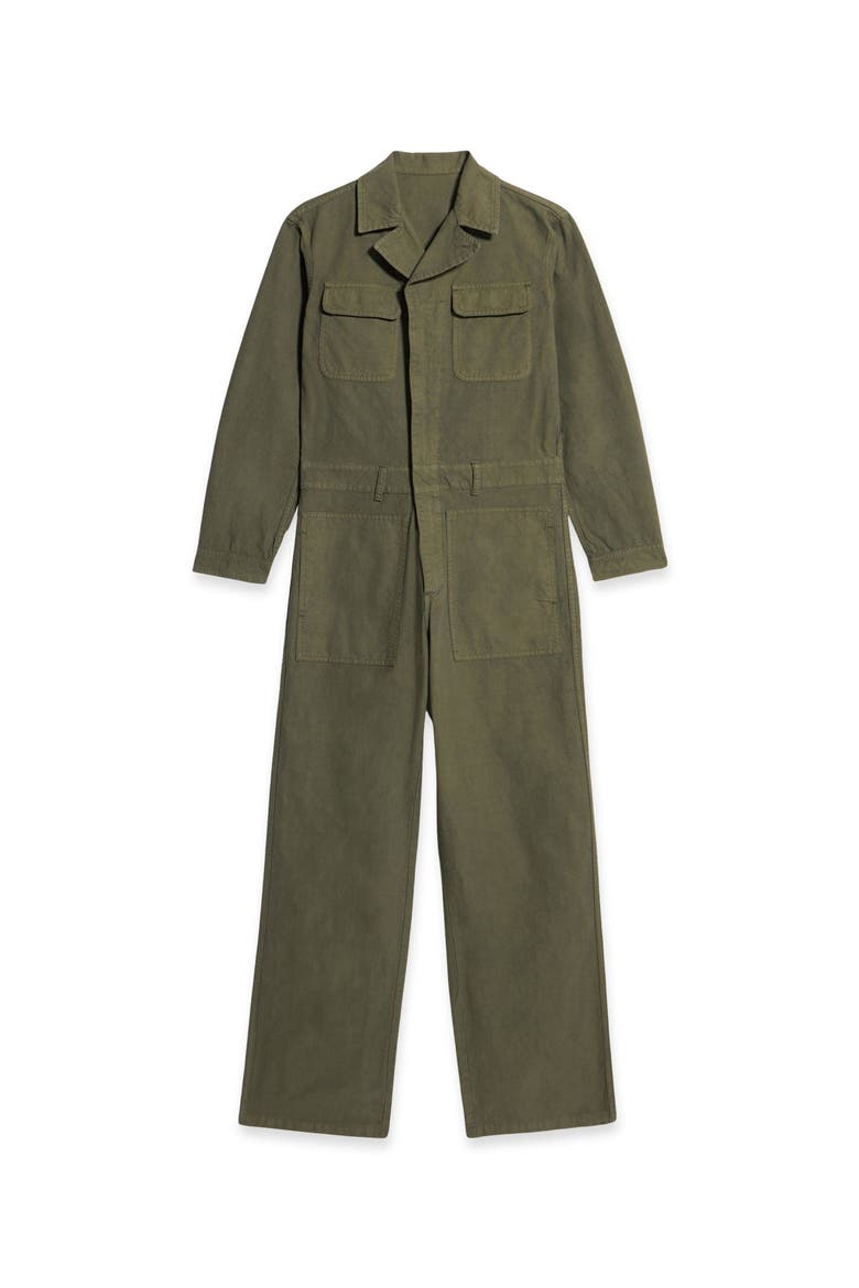 Vania Cotton Jumpsuit, Main, color, ARMY GREEN