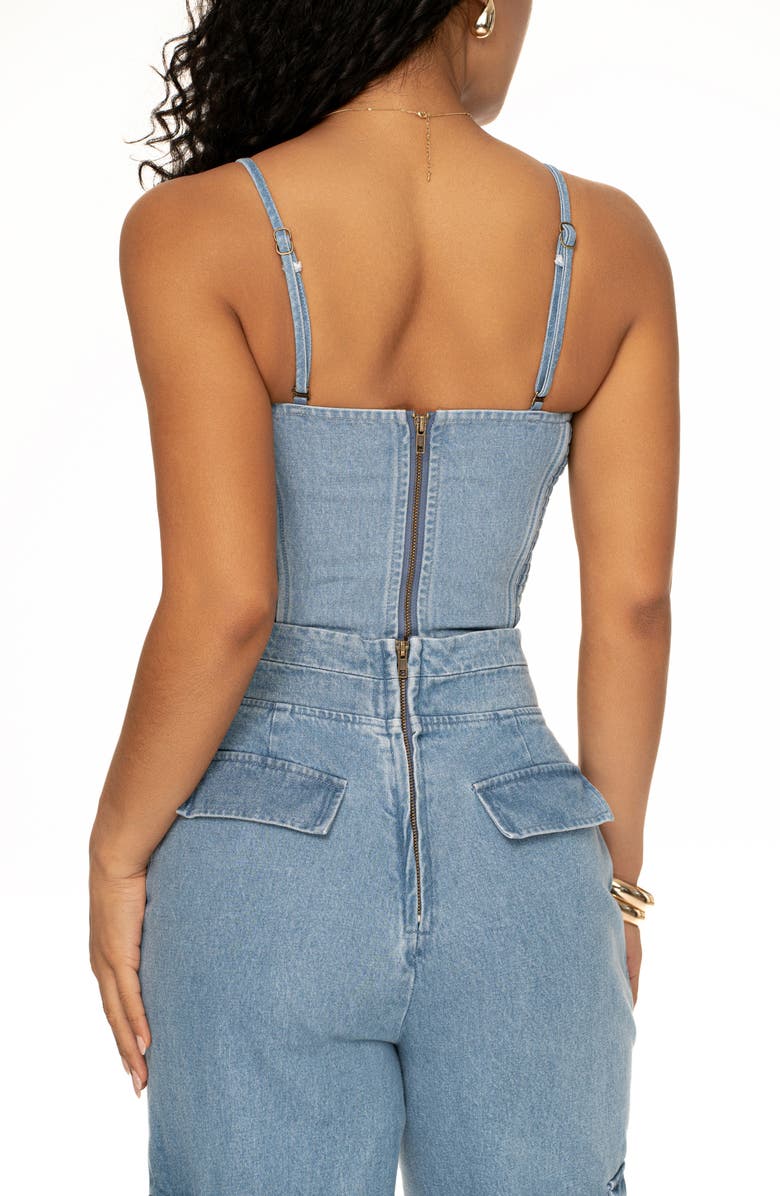 JLUXLABEL Marsella Sweetheart Neck Denim Corset, Alternate, color, 
