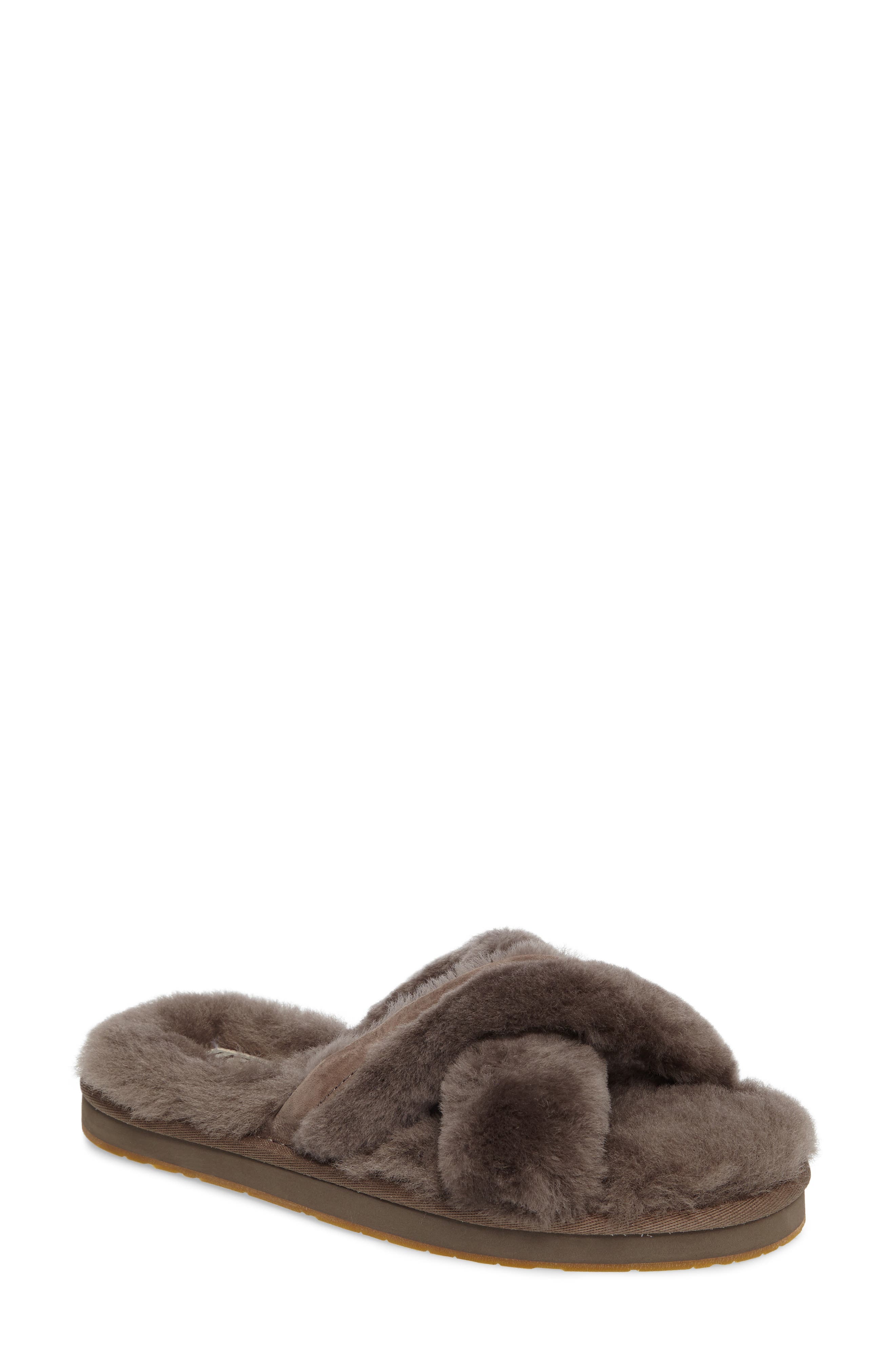 Abela Genuine Shearling Flip Flop, Main, color, SLATE WOOL