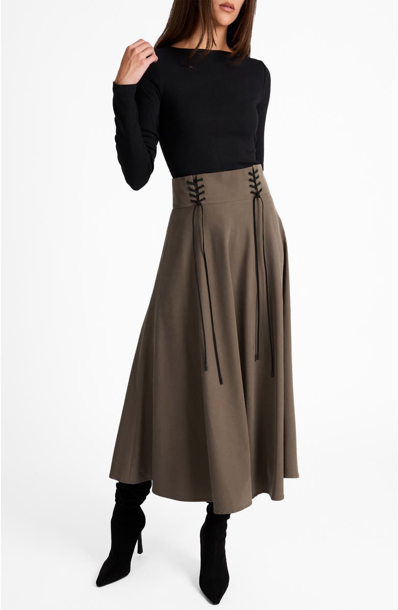 Santorelli Aster Full Midi Skirt, Alternate, color, Sahara