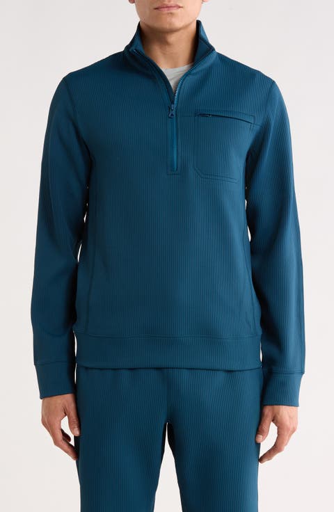 Double Knit Slim Quarter Zip Sweatshirt