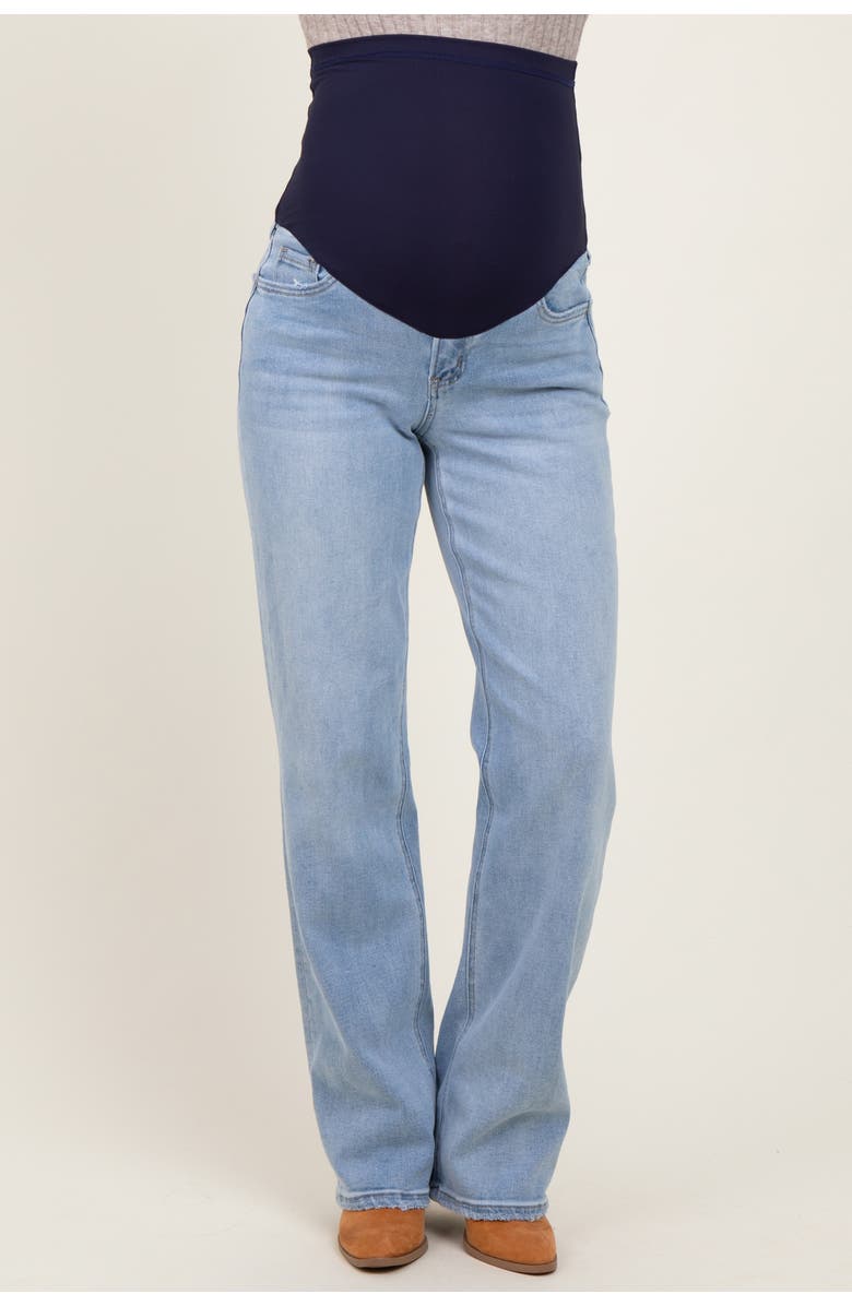PinkBlush Relaxed Straight Leg Maternity Jeans, Alternate, color, Light Blue