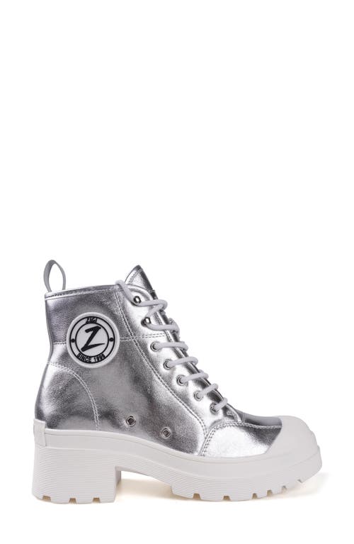 Zigi Strellah High Top Sneaker In Silver Metallic