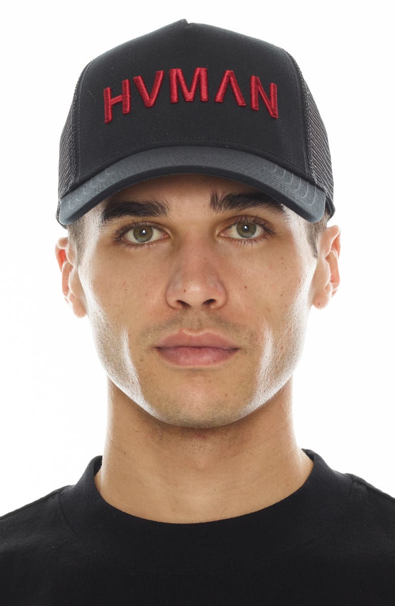HVMAN Logo Trucker Hat, Alternate, color, 