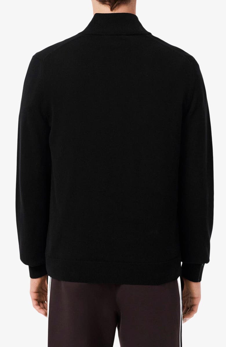 Lacoste Regular Fit Quarter Zip Sweater, Alternate, color, Noir