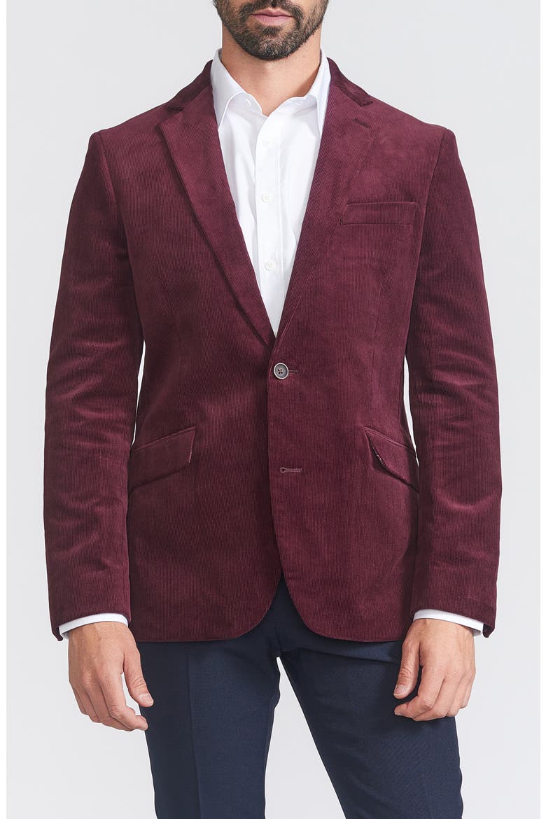 Corduroy Sport Coat, Main, color, BURGUNDY
