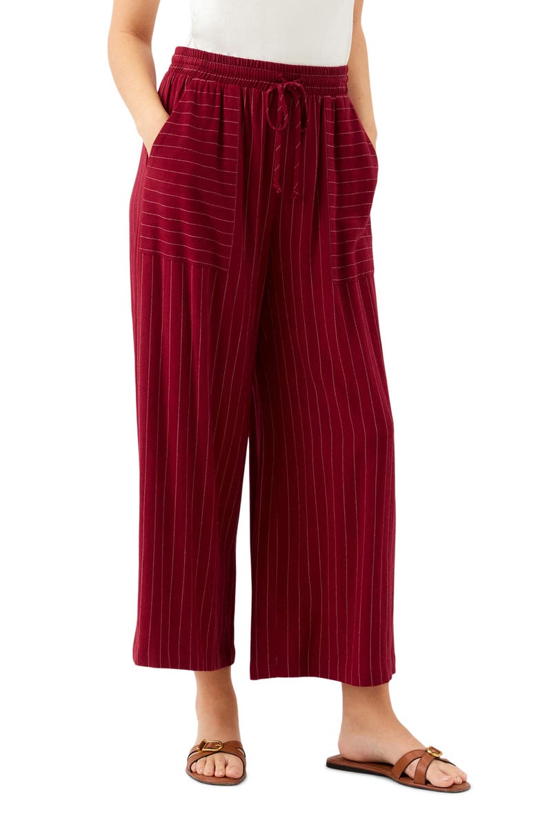 FIFTEEN TWENTY Amanda Stripe Drawstring Ankle Wide Leg Pants, Alternate, color, 