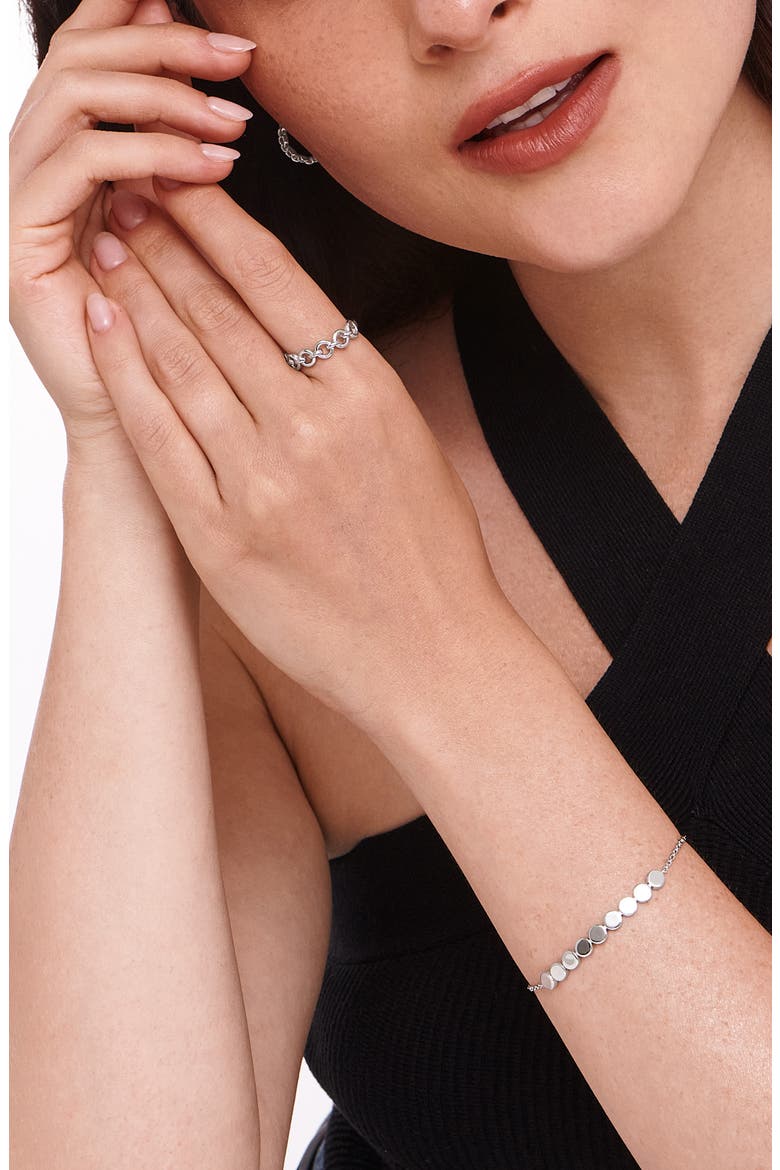Cable Link Ring, Alternate, color, SILVER