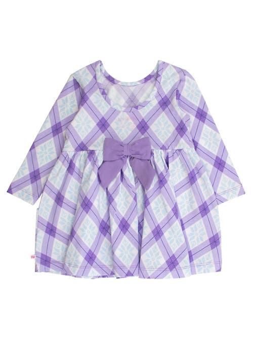 Rufflebutts Knit Long Sleeve Twirl Dress In Purple