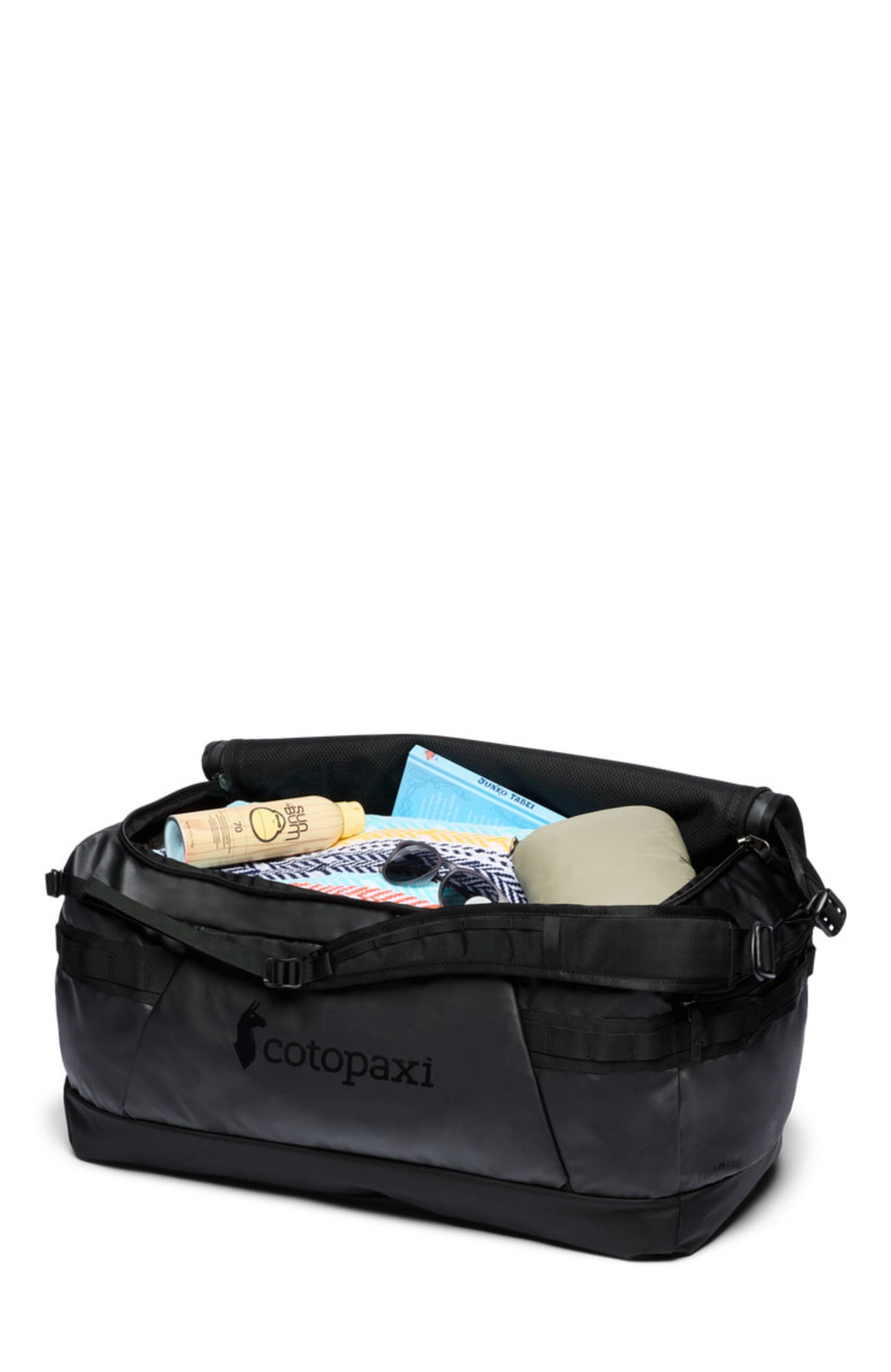 Cotopaxi Allpa Getaway 70L Duffel, Alternate, color, Cotopaxi Black