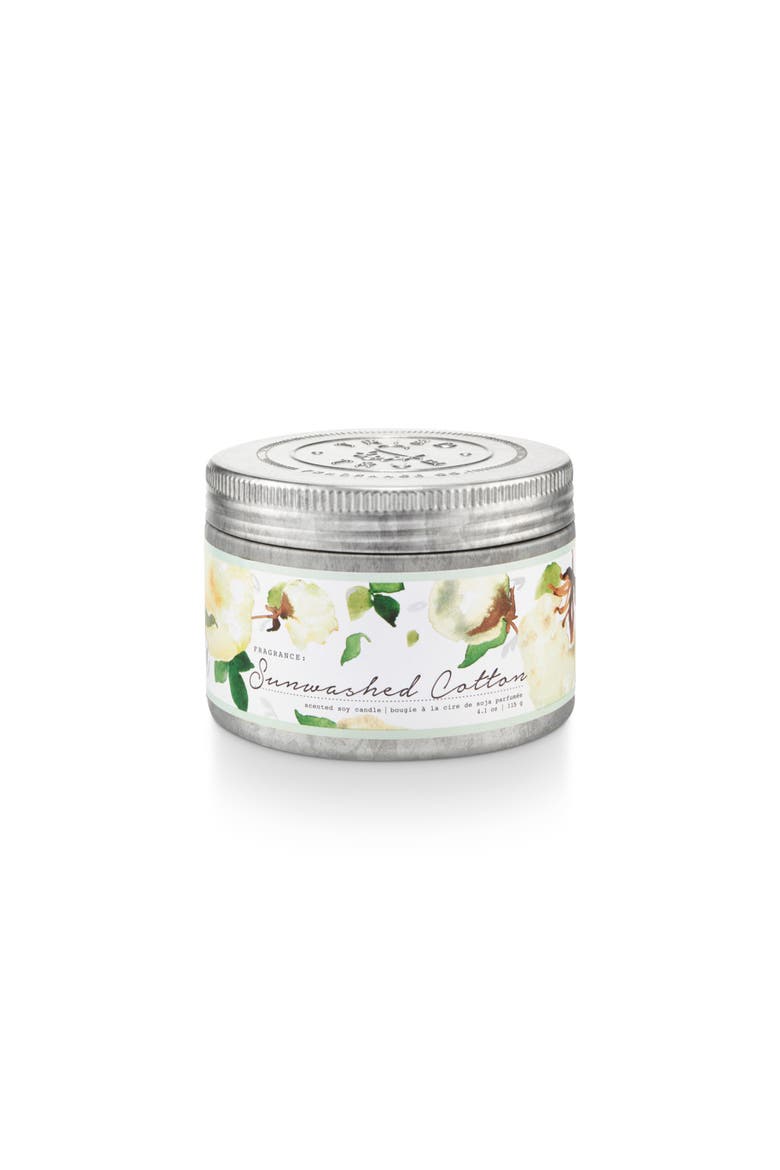 Tried & True Sunwashed Cotton Candle, 4.1 oz. Tin, Main, color, Silver