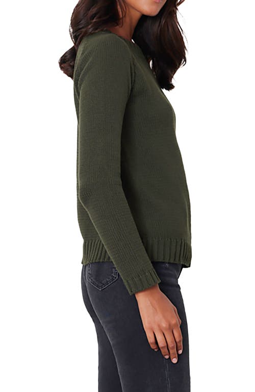 Paneros Clothing Sloane Cotton Crewneck Sweater In Forest Green