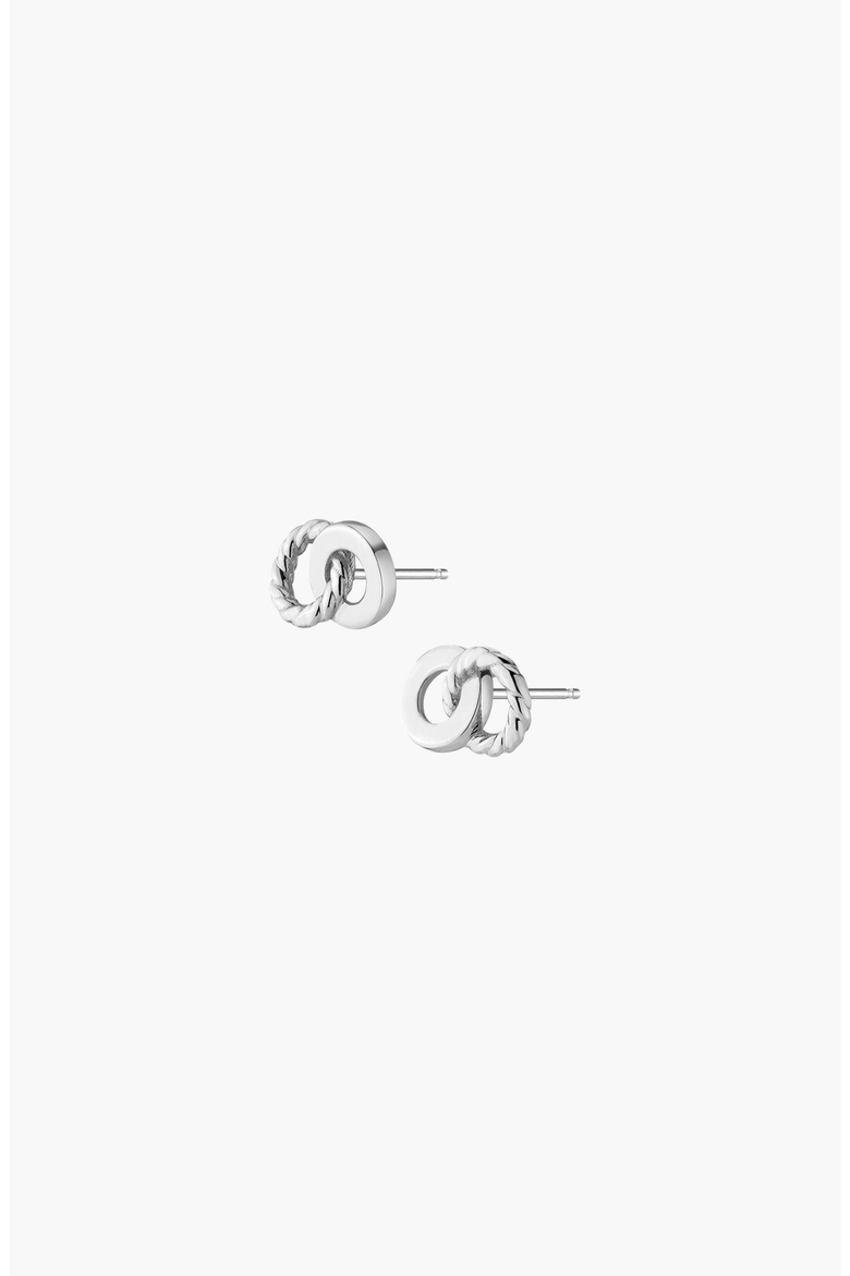 Twist Connection Stud Earrings, Alternate, color, White Gold Vermeil