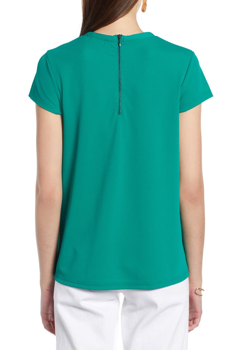 Pleat Front Crepe Top, Alternate, color, GREEN ULTRA