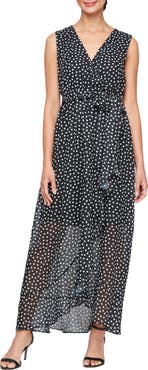 SL FASHIONS Dot A-Line Maxi Dress