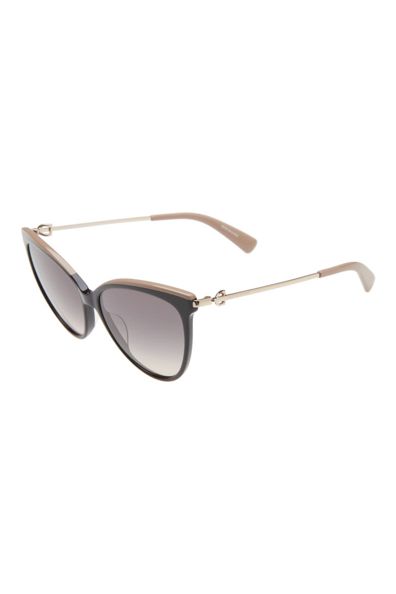 55mm Gradient Cat Eye Sunglasses, Alternate, color, BLACK/ PETROL SAND GRADIENT