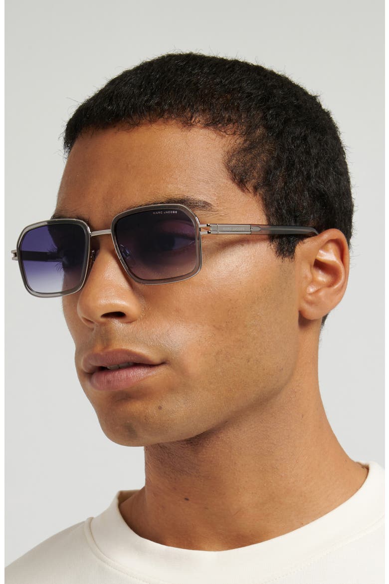 54mm Gradient Square Sunglasses, Alternate, color, RUTHENIUM GREY/ DK BLUE SF