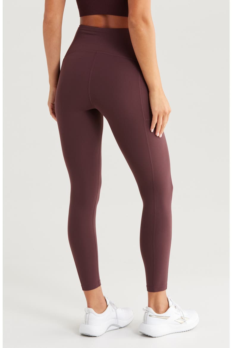 Studio Luxe High Waist Pocket 7/8 Leggings, Alternate, color, BURGUNDY FUDGE