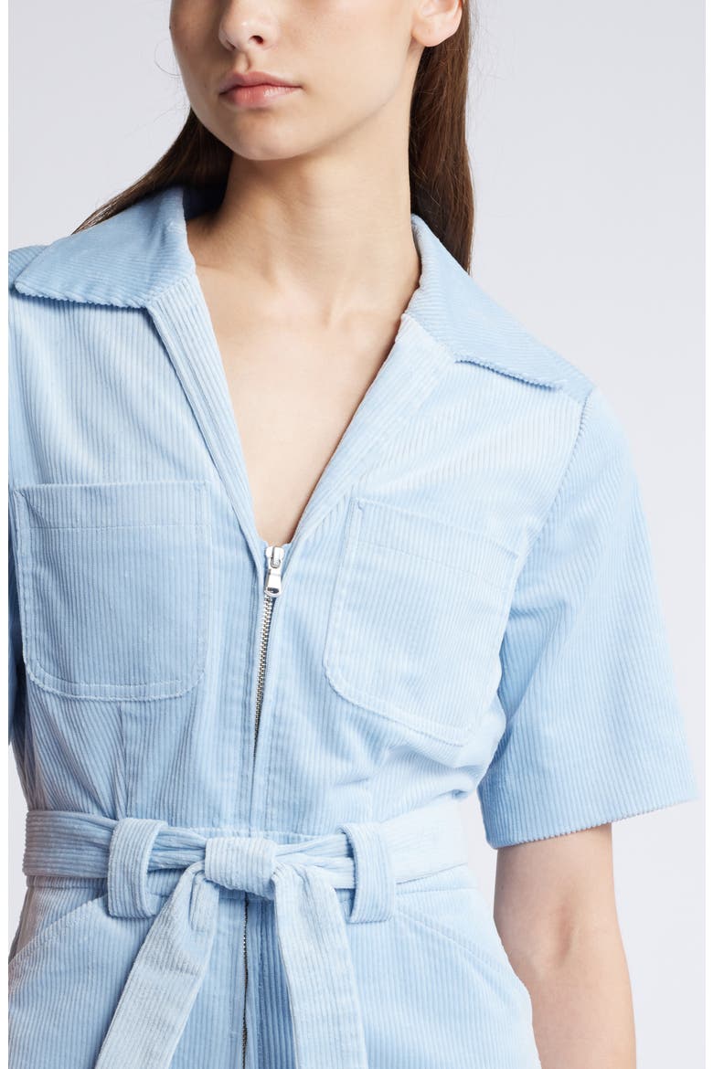 Zip Front Corduroy Jumpsuit, Alternate, color, LIGHT BLUE