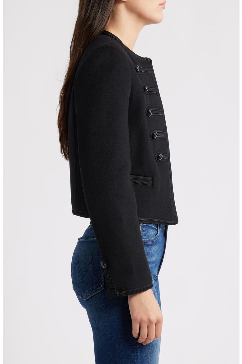 Christy Wool-Blend Military Jacket, Alternate, color, BLACK